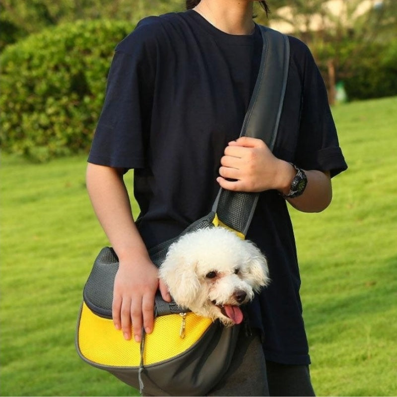 1pc Outdoor Travel Mesh Sling Carrier: The Perfect Companion for Your Furry Friend